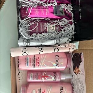 L'Oreal Elvive Glossy Hair Set - Pink Ever Pure conditioners shampoo 2 sets new